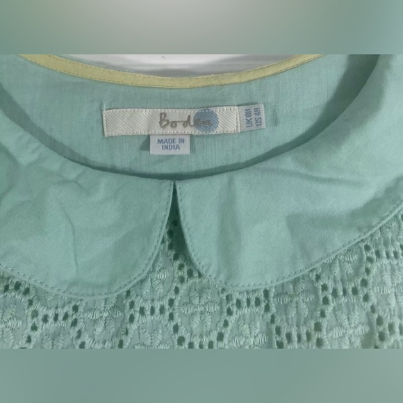 Boden Mint Green Eyelet Tank Top Lined Side Zipper Size 4R Preppy Romantic - Picture 13 of 15